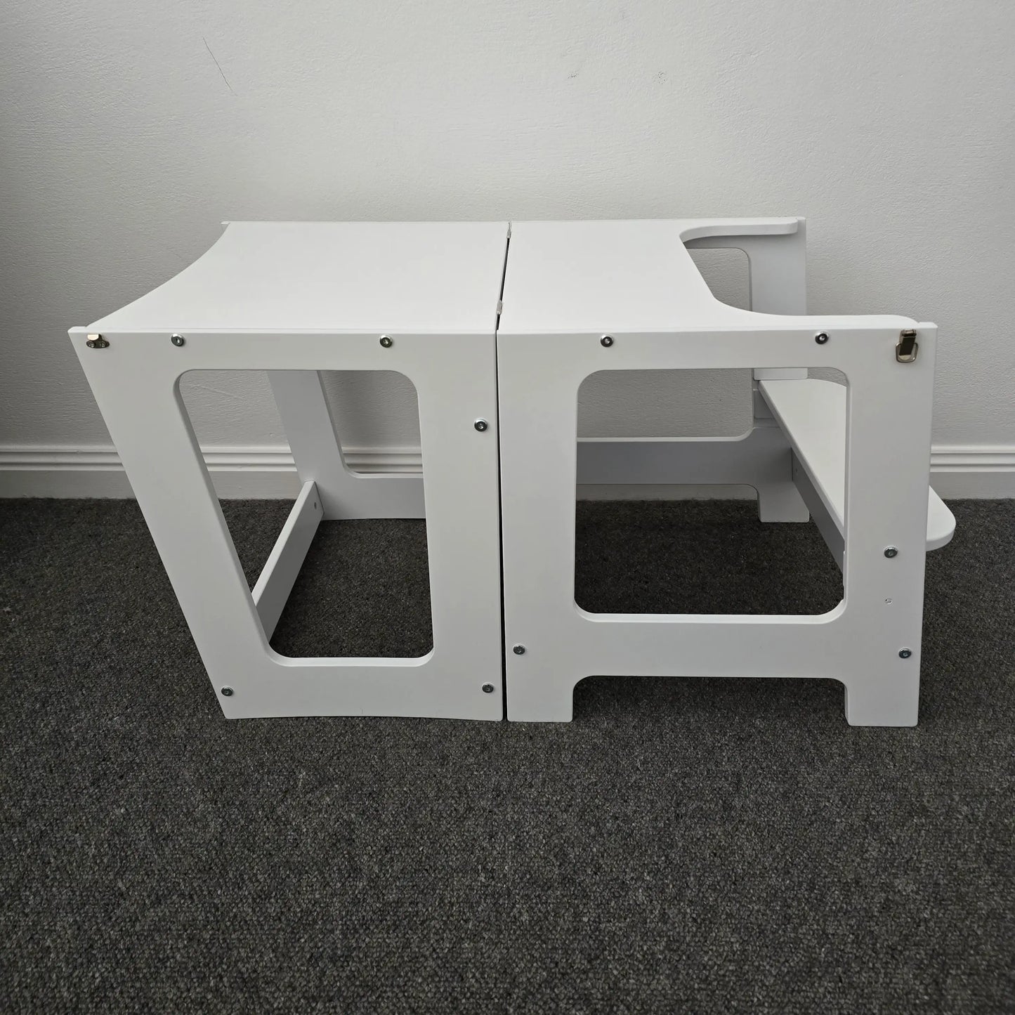 Convertible Learning Tower with blackboard - White